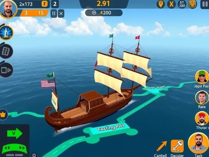 Maritime Indian Fortune gameplay screenshot showing ship navigation
